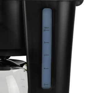 ESTIA ΚΑΦΕΤΙΕΡΑ ΦΙΛΤΡΟΥ OAK ΠΛΑΣΤΙΚΗ 1000w ΜΕ ΓΥΑΛΙΝΗ ΚΑΝΑΤΑ 1.25lt ΜΑΥΡΗ