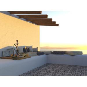 NATURA ΜΑΞΙΛΑΡΑ BEIGE ΛΕΥΚΟ 80x80xH20cm