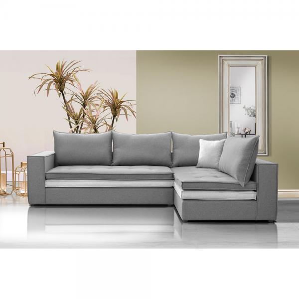 LEVEL ΚΑΝΑΠΕΣ ΓΩΝΙΑ ΔΕΞΙΑ ΓΚΡΙ ΓΚΡΙ ΑΝΟΙΧΤΟ 280x180xH80cm
