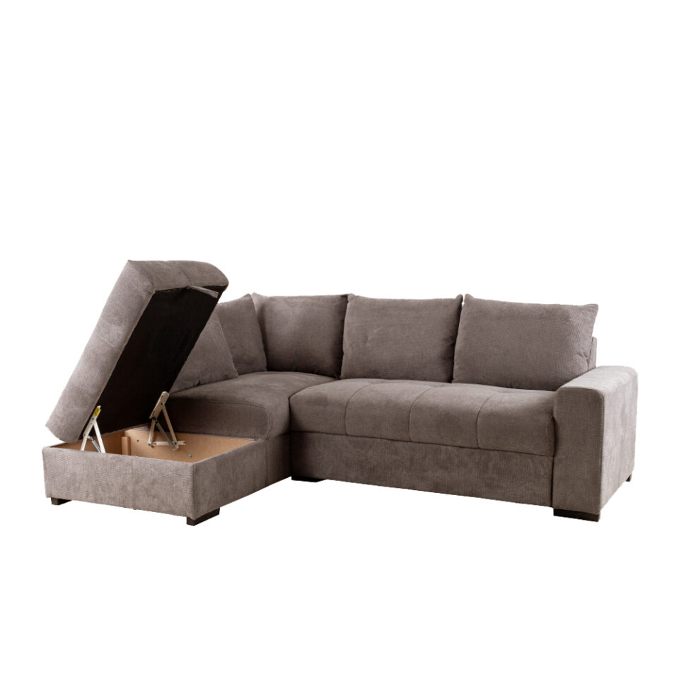BILL ΚΑΝΑΠΕΣ ΚΡΕΒΑΤΙ ΓΩΝΙΑ ΑΡΙΣΤΕΡΗ TAUPE 241x173x94