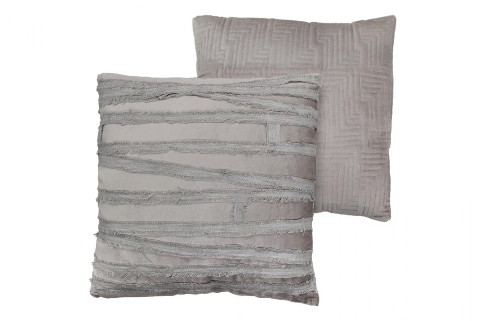 SILVER STRIPES ΔΙΑΚΟΣΜΗΤΙΚΟ ΜΑΞΙΛΑΡΙ 50x50x10 ΥΦΑΣΜΑ ΓΚΡΙ