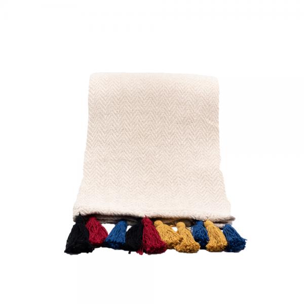 FRINGES ΡΙΧΤΑΡΙ ΒΑΜΒΑΚΙ POLYESTER ΜΠΕΖ ΠΟΛΥΧΡΩΜΟ 130x170
