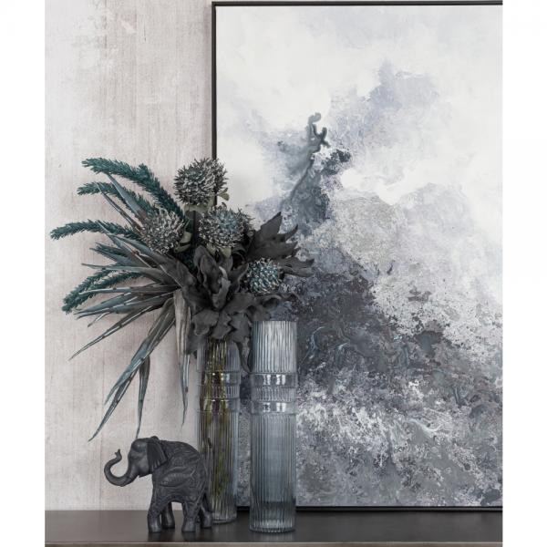 MIST ΠΙΝΑΚΑΣ ΚΑΜΒΑΣ ΓΚΡΙ ΜΑΥΡΟ ΞΥΛΟ ΛΕΥΚΟ 80x120xH4,5cm