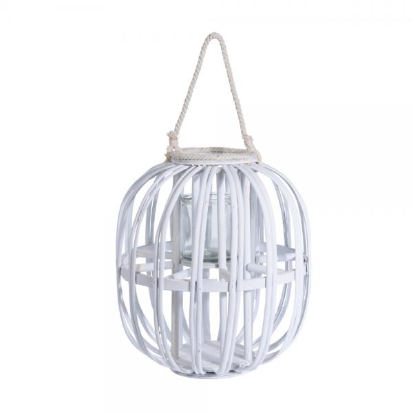 ETE ΦΑΝΑΡΙ ΞΥΛΟ BAMBOO ΛΕΥΚΟ D32x3xH35cm