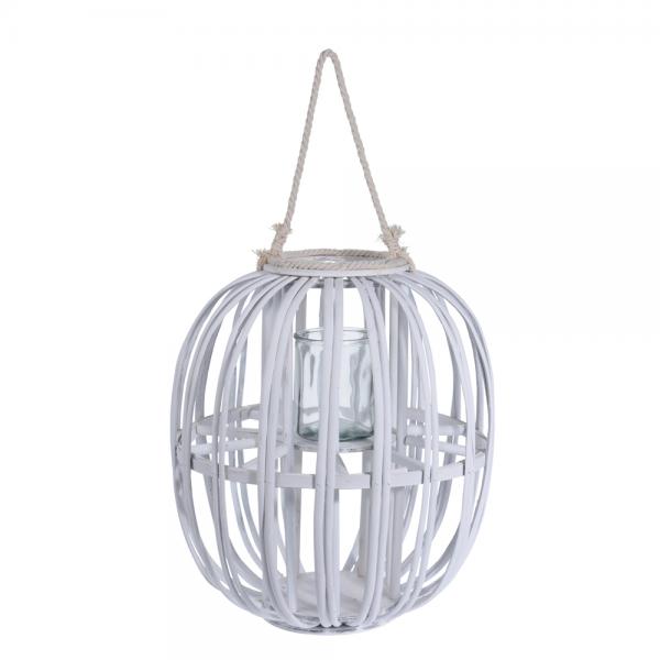 ETE ΦΑΝΑΡΙ ΞΥΛΟ BAMBOO ΛΕΥΚΟ D36x3xH45cm