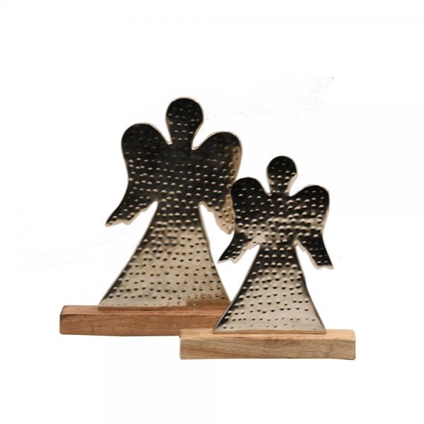 XMAS ARGENT ΑΓΓΕΛΟΣ ΑΛΟΥΜΙΝΙΟ ΞΥΛΟ ΑΣΗΜΙ 25x5xH29cm