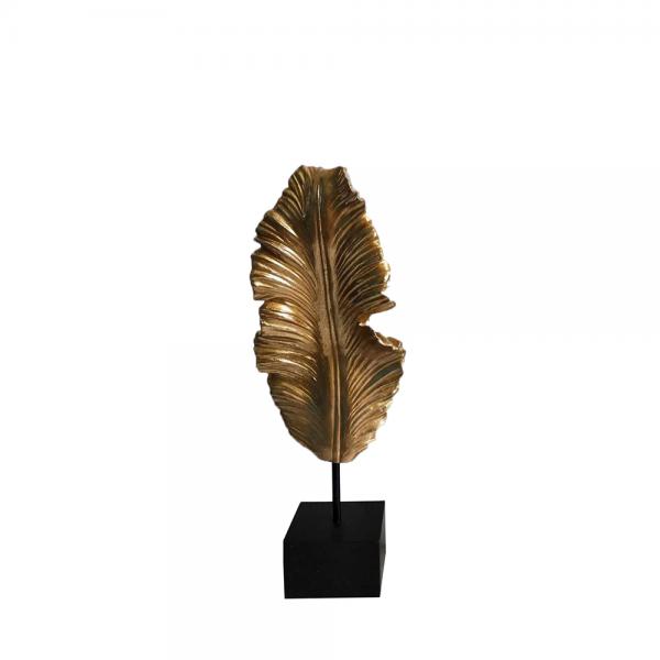 FILO DECO ΦΥΛΛΟ POLYRESIN ΧΡΥΣΟ ΜΑΥΡΟ 18x8xH50cm