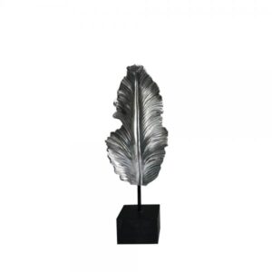 FILO DECO ΦΥΛΛΟ POLYRESIN ΑΣΗΜΙ ΜΑΥΡΟ 18x8xH50cm