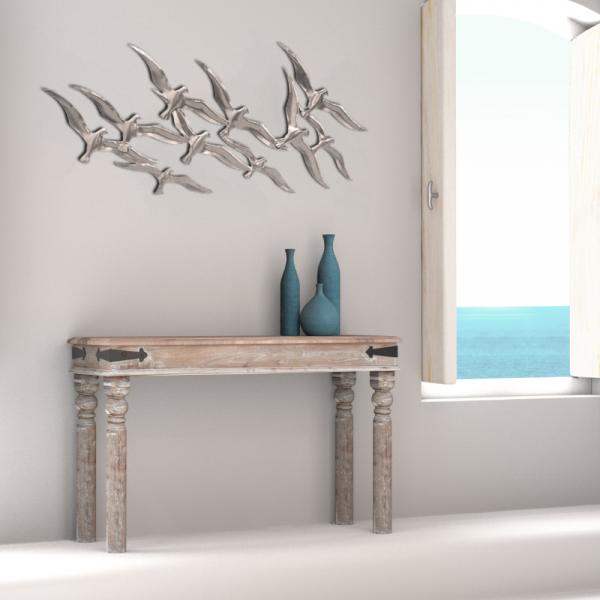 SEAGULLS DECO ΤΟΙΧΟΥ ΜΕΤΑΛΛΟ ΑΣΗΜΙ 111x1,91xH51cm