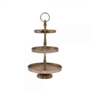 SERVIR STAND 3ΘΕΣΕΩΝ ΑΛΟΥΜΙΝΙΟ ΧΡΥΣΟ D22xH36cm