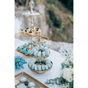 SERVIR STAND 3ΘΕΣΕΩΝ ΑΛΟΥΜΙΝΙΟ ΧΡΥΣΟ D22xH36cm