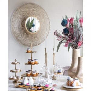 SERVIR STAND 3ΘΕΣΕΩΝ ΑΛΟΥΜΙΝΙΟ ΧΡΥΣΟ D22xH36cm