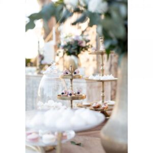 SERVIR STAND 3ΘΕΣΕΩΝ ΑΛΟΥΜΙΝΙΟ ΧΡΥΣΟ D22xH36cm