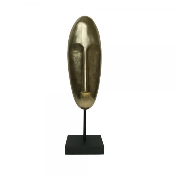 ADANNA DECO ΠΡΟΣΩΠΟ POLYRESIN ΧΡΥΣΟ ΜΑΥΡΟ 13,5x8,5xH47cm