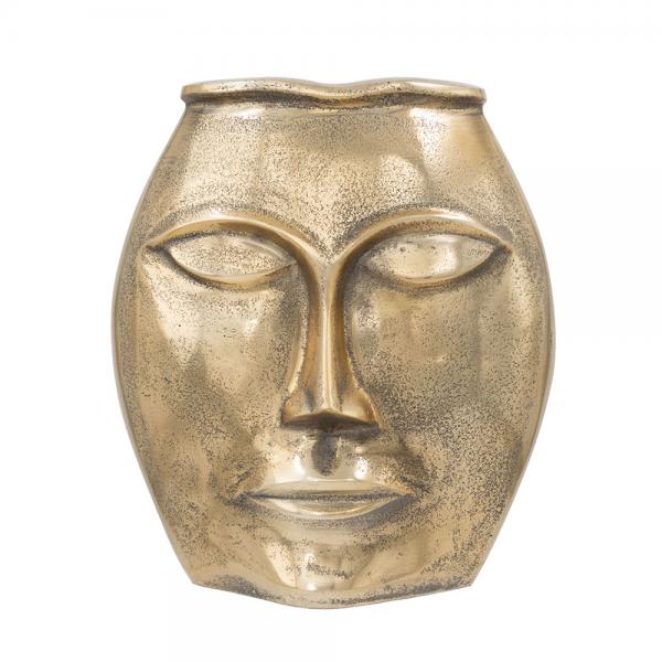 BRASS FACE ΒΑΖΟ ΑΛΟΥΜΙΝΙΟ BRASS ANTIKE 23x23xH27cm