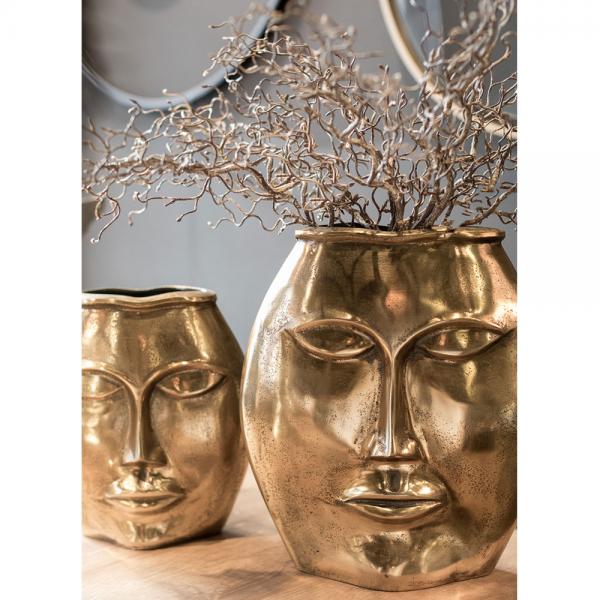 BRASS FACE ΒΑΖΟ ΑΛΟΥΜΙΝΙΟ BRASS ANTIKE 30x30xH35cm