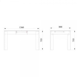 SORISSO 2 ΤΡΑΠΕΖΙ ΕΠΕΚΤΕΙΝΟΜΕΝΟ SONOMA ΣΚΟΥΡΟ 136x80xH76cm