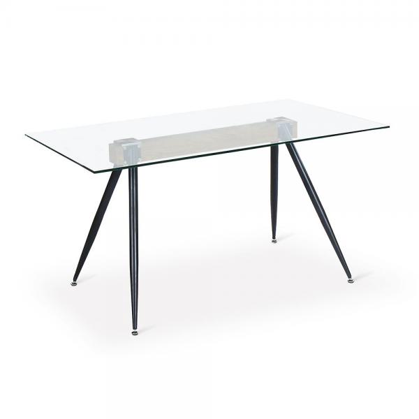 MADEIRA ΤΡΑΠΕΖΙ ΜΑΥΡΟ ΔΙΑΦΑΝΟ 140x80xH75cm