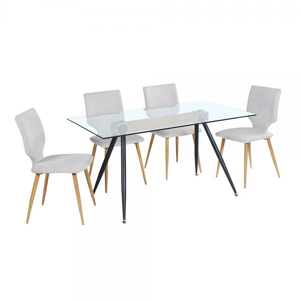 MADEIRA ΤΡΑΠΕΖΙ ΜΑΥΡΟ ΔΙΑΦΑΝΟ 140x80xH75cm