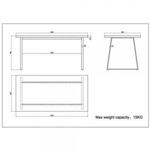 ALE ΤΡΑΠΕΖΙ CEMENT ΜΑΥΡΟ 160x80x76