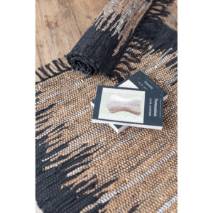 TERRA ΧΑΛΙ ΔΙΑΔΡΟΜΟΥ 70x150 ΔΕΡΜΑ ΜΑΥΡΟ ΜΠΕΖ