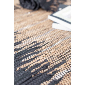 TERRA ΧΑΛΙ ΔΙΑΔΡΟΜΟΥ 70x150 ΔΕΡΜΑ ΜΑΥΡΟ ΜΠΕΖ