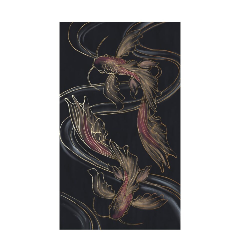 FISH IN LOVE ΠΙΝΑΚΑΣ ΔΙΑΚΟΣΜΗΣΗΣ 70x120x4cm ΚΑΜΒΑΣ ΠΟΛΥΧΡΩΜΟ