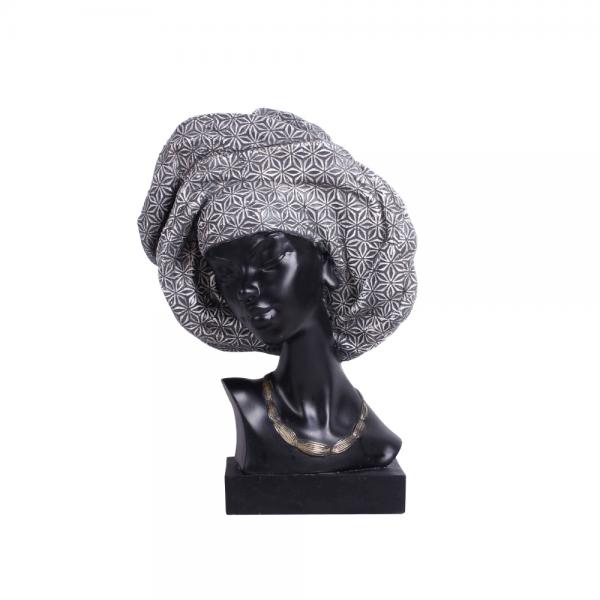 DAME 2 DECO ΦΙΓΟΥΡΑ POLYRESIN ΜΑΥΡΟ ΛΕΥΚΟ 27x15xH38cm