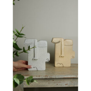 KUVAUS 2 ΔΙΑΚΟΣΜΗΤΙΚΟ ΠΡΟΣΩΠΟ 18x7x22 POLYRESIN ΛΕΥΚΟ