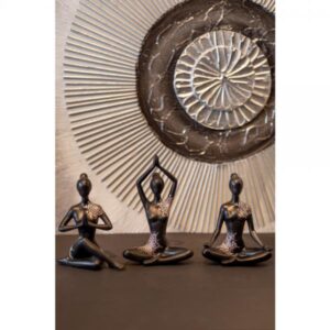 CALM POSE BLACK 3 DECO ΦΙΓΟΥΡΑ POLYRESIN ΜΑΥΡΟ ΛΕΥΚΟ 12,9x6,5xH15,9cm