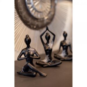 CALM POSE BLACK 3 DECO ΦΙΓΟΥΡΑ POLYRESIN ΜΑΥΡΟ ΛΕΥΚΟ 12,9x6,5xH15,9cm