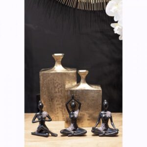 CALM POSE BLACK 3 DECO ΦΙΓΟΥΡΑ POLYRESIN ΜΑΥΡΟ ΛΕΥΚΟ 12,9x6,5xH15,9cm
