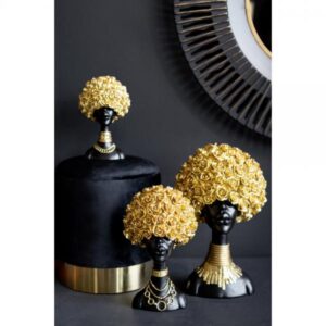 NAEMA 1 DECO ΦΙΓΟΥΡΑ POLYRESIN ΜΑΥΡΟ ΧΡΥΣΟ 15,3x8xH23,5cm