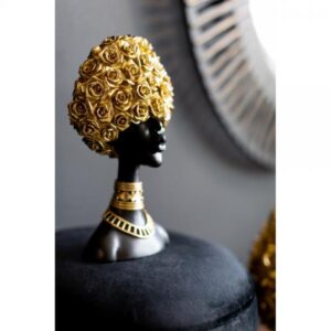 NAEMA 1 DECO ΦΙΓΟΥΡΑ POLYRESIN ΜΑΥΡΟ ΧΡΥΣΟ 15,3x8xH23,5cm