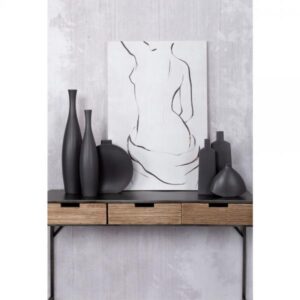 FLAT ΒΑΖΟ ΚΕΡΑΜΙΚΟ ΜΑΥΡΟ SAND 31x4xH32cm