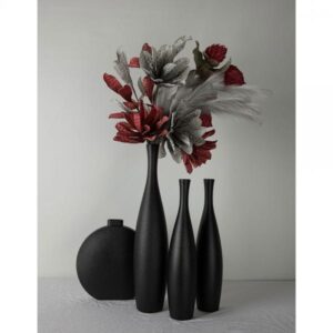 FLAT ΒΑΖΟ ΚΕΡΑΜΙΚΟ ΜΑΥΡΟ SAND 31x4xH32cm