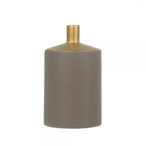 AIMA SHORT ΒΑΖΟ ΚΕΡΑΜΙΚΟ ΓΚΡΙ ΜΑΤ ΧΡΥΣΟ 10,5x10,5xH17,5cm