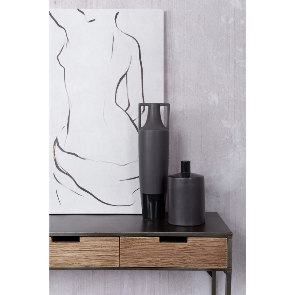 AIMA ΒΑΖΟ 14x14x49 ΚΕΡΑΜΙΚΟ ΑΝΘΡΑΚΙ ΜΑΤ SILVER GUN