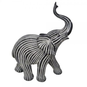 HAPPY ELEPHANT 2 DECO ΕΛΕΦΑΝΤΑΣ POLYRESIN ΜΑΥΡΟ ΛΕΥΚΟ 16,5x7xH18,5cm