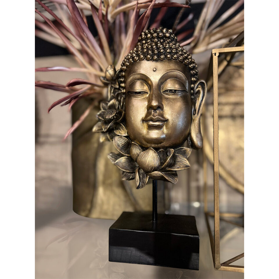 LOTUS BUDDHA ΔΙΑΚΟΣΜΗΤΙΚΟ ΒΟΥΔΑΣ 19x9x35 POLYRESIN ΧΡΥΣΟ ΜΑΥΡΟ