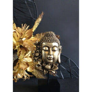 LOTUS BUDDHA ΔΙΑΚΟΣΜΗΤΙΚΟ ΒΟΥΔΑΣ 19x9x35 POLYRESIN ΧΡΥΣΟ ΜΑΥΡΟ