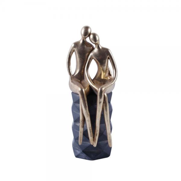 ARYAL DECO FIGURE POLYRESIN GOLD BLACK 10,5x9,2xH2