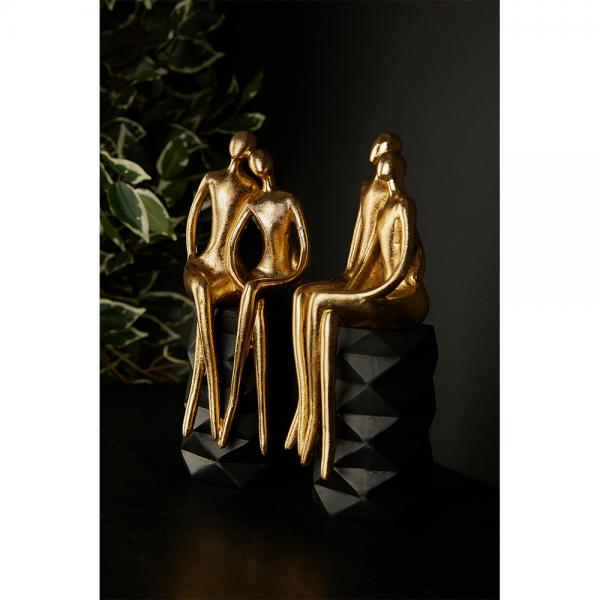ARYAL DECO FIGURE POLYRESIN GOLD BLACK 10,5x9,2xH2