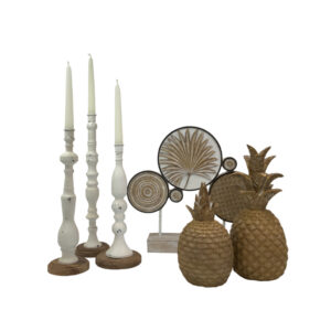 LA POUPEE ΚΗΡΟΠΗΓΙΟ SET 3ΤΜΧ 11x11x45 ΜΕΤΑΛΛΟ ΛΕΥΚΟ ΦΥΣΙΚΟ ΞΥΛΟ