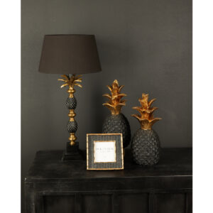 PINEAPPLE ΦΩΤΙΣΤΙΚΟ ΕΠΙΤΡΑΠΕΖΙΟ 30x30x57 ΑΛΟΥΜΙΝΙΟ ΧΡΥΣΟ ΑΝΤΙΚΕ ΜΑΥΡΟ ΥΦΑΣΜΑ