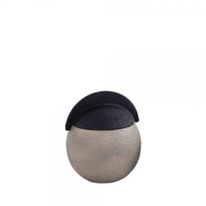 GRIZIO ΜΠΩΛ ΜΕ ΚΑΠΑΚΙ ΑΛΟΥΜΙΝΙΟ MUD TEXTURED ΜΑΥΡΟ TEXTURED 15x15xH19cm