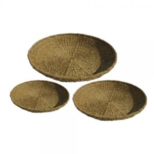 NEREA ΔΙΣΚΟΣ SET 3ΤΜΧ 55x55x8 SEAGRASS ΦΥΣΙΚΟ ΜΕΤΑΛΛΟ