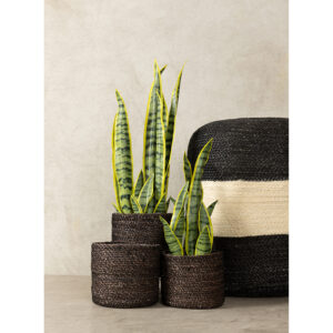 DEL MAR ΚΑΣΠΩ SET 3ΤΜΧ 20x20x18 SEAGRASS ΜΑΥΡΟ