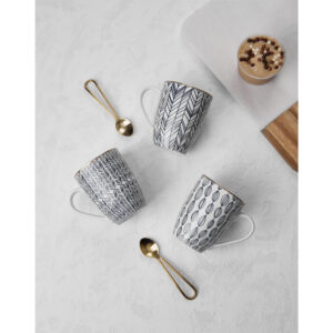 ALL TIME ΚΟΥΠΑ 8x8x11 NEW BONE CHINA ΛΕΥΚΟ ΜΠΛΕ ΧΡΥΣΟ