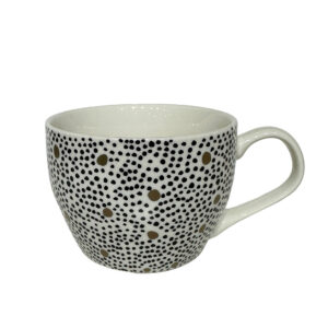 SERAX ΚΟΥΠΑ 11x11x8 NEW BONE CHINA ΛΕΥΚΟ ΜΑΥΡΟ ΧΡΥΣΟ